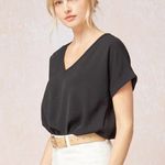 Entro NWT V Neck Bodysuit With Rolled Sleeves Sz M Photo 4