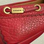 Coach Tassel Loafers Pinkish Red Pebbled Leather Women’s Loafers Size 7.5B Photo 12