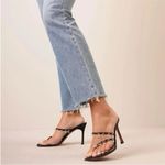 Amina Muaddi NEW Tina Crystal Charm Sandal Satin Black Pendants Heels Photo 10