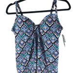 Island Escape Scorpio Sweetheart Underwire Tankini Top Geometric Black 8 Photo 1