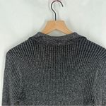 Fortune + Ivy Fortune &‎ Ivy Canterbury Collared Metallic Silver Shimmer lauren Knit Top NWT M Photo 2