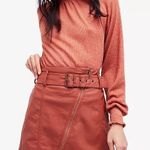 Free People NWT  Feelin' Fresh Faux-Leather Mini Skirt Photo 0