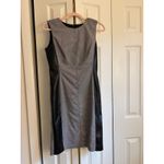 White House | Black Market WHBM Houndstooth Sheath Dress with Faux Leather –Size 4 Photo 8