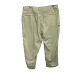 LL Bean Women's Cargo Pants Khaki Relaxed Fit Elastic Waist Size XL Cropped Tan Photo 5