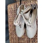 Nero Giardini Ankle Boots Women's 6.5 Beige Leather Lace Up Side Zip Booties Brown Photo 5