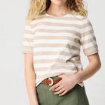J.Crew NWT  Short Sleeve Striped Button Shoulder Tee Size medium Photo 2