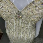 Nwot prima Donna platinum collection rhinestone beaded sleeveless long dress wi Silver Size 6 Photo 3