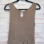 Anthropologie Ric Rac Anthropology Dress Womens Small Sleeveless Fit Flare Ruffle Cocktail tan Photo 2