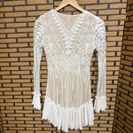 Selfie Leslie  Cream And Tan Dreamy‎ Long Sleeve Mini Dress Size XS Photo 6