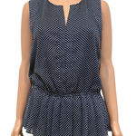 QMack medium polka dot sleeveless peplum blouse TS 2464 Blue Photo 0