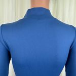Garage Rush B.DY Half Zip Long Sleeve Cropped Top Size Medium Blue Gym Lounge Photo 9