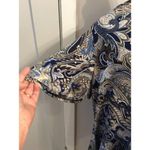 Asymmetrical Plus size 1X Short Sleeve Top Color Changing Diamonds Flowy Blue Photo 4