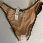 J.Crew Olive Green Textured Curved-Waist Cheeky Bikini Bottom Size Large NWT Photo 3