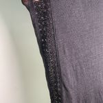 EKYOG 100% Linen Swim Coverup Mini Drop Waist Dress Black Crochet Size S Photo 6