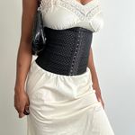 Vintage Cream Lace Slip Tan Size M Photo 0