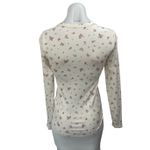 No Boundaries  Cream Floral Long Sleeve Ribbed Knit Crew Neck Sweater Top Size XS Photo 1