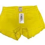 L'Agence L’AGENCE Women Bright Yellow Raw Hem Denim Shorts Size 25 NWT Photo 0
