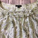 Talbots  Cotton Silk Top Women S 4 6 Paisley Print Ruffled Sleeveless Shell White Photo 1