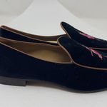 Journey West Loafers Flats Embroidered Ballerina Velvet Shoes Belgian Loafers 6 Black Photo 5
