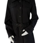 Kenneth Cole Reaction Black Trench Coat Size 12 Photo 0