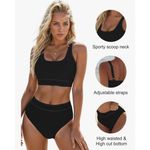 Black 2 Piece Bikini Swimsuit Bathing Suit‎ Blooming Jelly Size L Photo 4