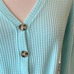 Pink Rose Aquamarine Waffle Tie Knot Top Photo 2