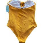 Cupshe NWT- One piece swimsuit, mustard color, padded top, brand new, size large Measurements: Bust: armpit to armpit 16-19 inches Waist: side to side 14-17 inches Photo 4