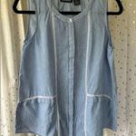 DKNY Jeans Women's Sleeveless BOHO Crochet Peasant Button Down Blouse Top S Photo 1