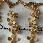 Oscar de la Renta  Gold Floral Necklace earrings set Photo 4