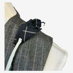 Staley Gretzinger gray pinstripe vest flower applique fabric boho art to wear M Size M Photo 8