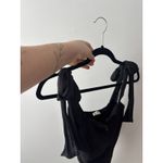 Free People  Intimately Black Lola Tie Strap Square Neck Bodysuit Tank Top Size S Photo 6