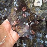 CAbi Floret Blouse Sheer Floral Top Multicolor Button Down Shirt SMALL prairie Photo 4