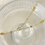 Gold Geometric Y Necklace –‎ 304 Stainless Steel Drop Chain with Crystals Photo 0