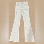 Cream Flare Jeans Panel Seam Boho Y2K Bell Bottom Denim Hippie Festival Sz 1/24 Photo 3