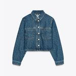 ZARA NWT  Limited Edition & Rare TRF Cropped Denim Jacket Women’s Size Large Photo 4