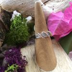 Sterling Silver Two Tone Rose Gold Plated Classic Twisted Clear CZ Ring Size 6 Silver Photo 1