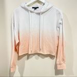 Forever 21  dip dyed hoodie Raw hem crop small long sleeve Distressed Photo 1
