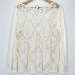 Torrid Ivory Sheer Lace Long Bell Sleeve Blouse Top Photo 4