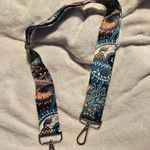 Replacement Guitar Purse Strap In Teal And Peach Boho Paisley Pattern Blue Photo 0