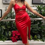 Windsor Red Satin Formal Dress Photo 0