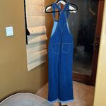 LAPIS LOFT WOMEN'S ADJUSTABLE STRAP DENIM LOOSE WIDE LEG OVERALLS Size Small Blue Photo 7