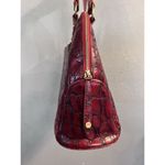 Elaine Turner Red Croc Embossed Genuine Leather Purse Shoulder Bag Satchel Tote Photo 3