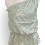 Venus one shoulder top with mint shimmery leopard print Photo 0