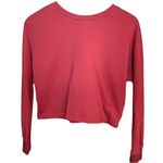 Zesica Cropped Long Sleeve Knit‎ Sweatshirt Pink Women’s Size Medium Photo 0
