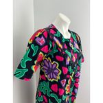 Women's Vintage Kelly Reed Multicolor Whacky Artsy Whimsical House Dress Small Photo 1