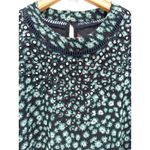 Ranna Gill Anthropologie Floral Mirror Sequin Ruffle Sleeve Mini Dress M Green Size M Photo 3