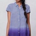 Anthropologie Holding Horses Gingham Blue/Purple Ombré Top Photo 0