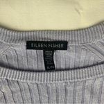 Eileen Fisher womens XL Light Purple Knit Top organic linen cotton split top Photo 2