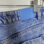 ZARA Women's High Rise Cut Off Denim Shorts Light Blue Frayed Hem Pockets Sz 12 Photo 9