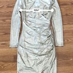 Alice + Olivia Hilary Ruched Metallic gold Bodycon Mini Dress size 4 Photo 4